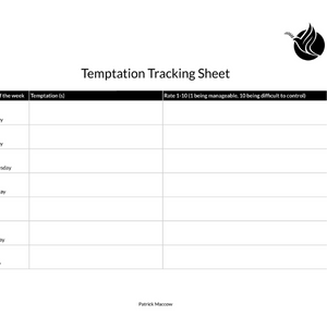 Temptation Tracking Sheet